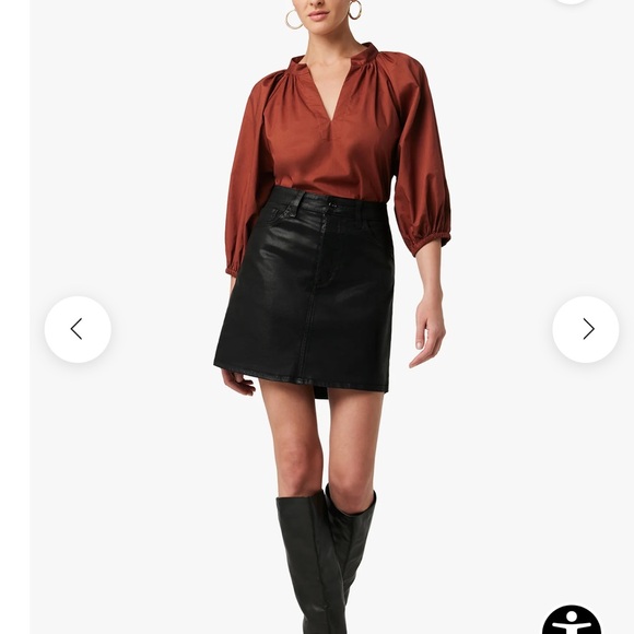 NWT Joe’s Jeans Collection Coated Black Mini Skirt - Picture 4 of 14